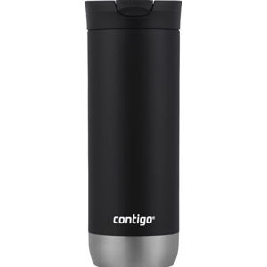 Huron Vacuum-Insulated Stainless Steel Travel Mug, 16oz Licorice - Leak-Proof Lid for Hot/Cold Beverages, Fits Most Cup Holdersand Brewers