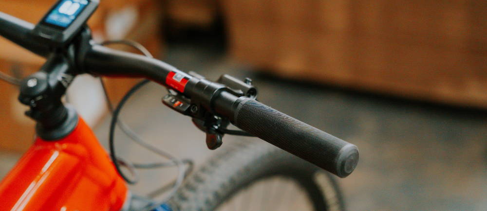 Close up of electric bike handlebars