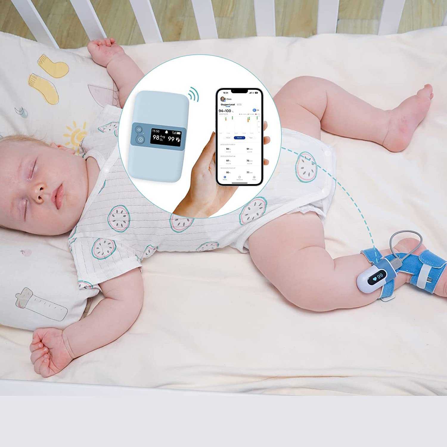 Baby-Schlafmonitor verfolgt den Schlaf des Babys