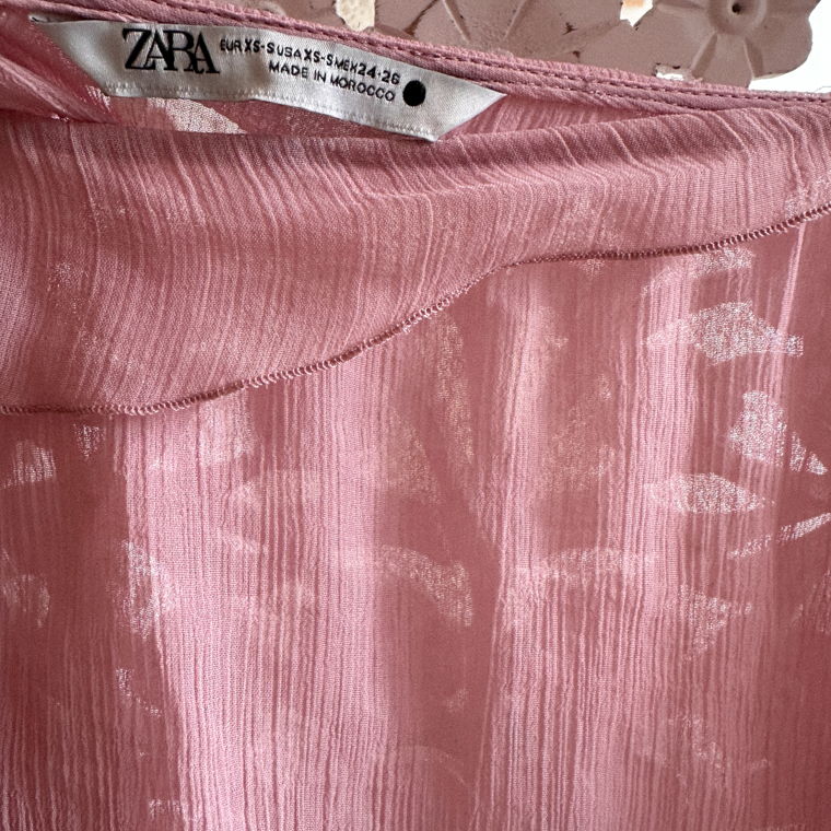 Zara transparent pink top 