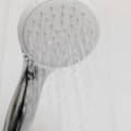 Shower head in bathroom.