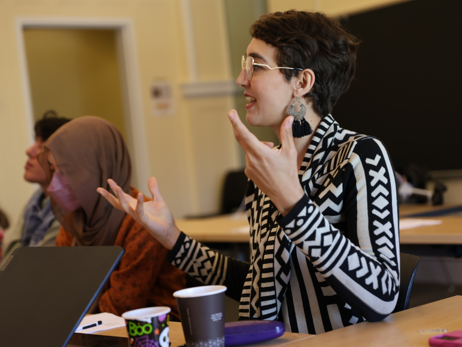 Nabra Nelson, Golden Thread’s New Artistic Director and Director of Regarding Antigone, at ReOrient 2026 Camp. (Photo: Jared Randolph)