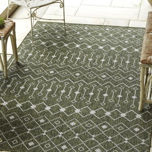 9' x 12' Lattice Indoor / Outdoor Rug, Green