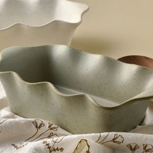 Loden Green Scalloped Loaf Pan