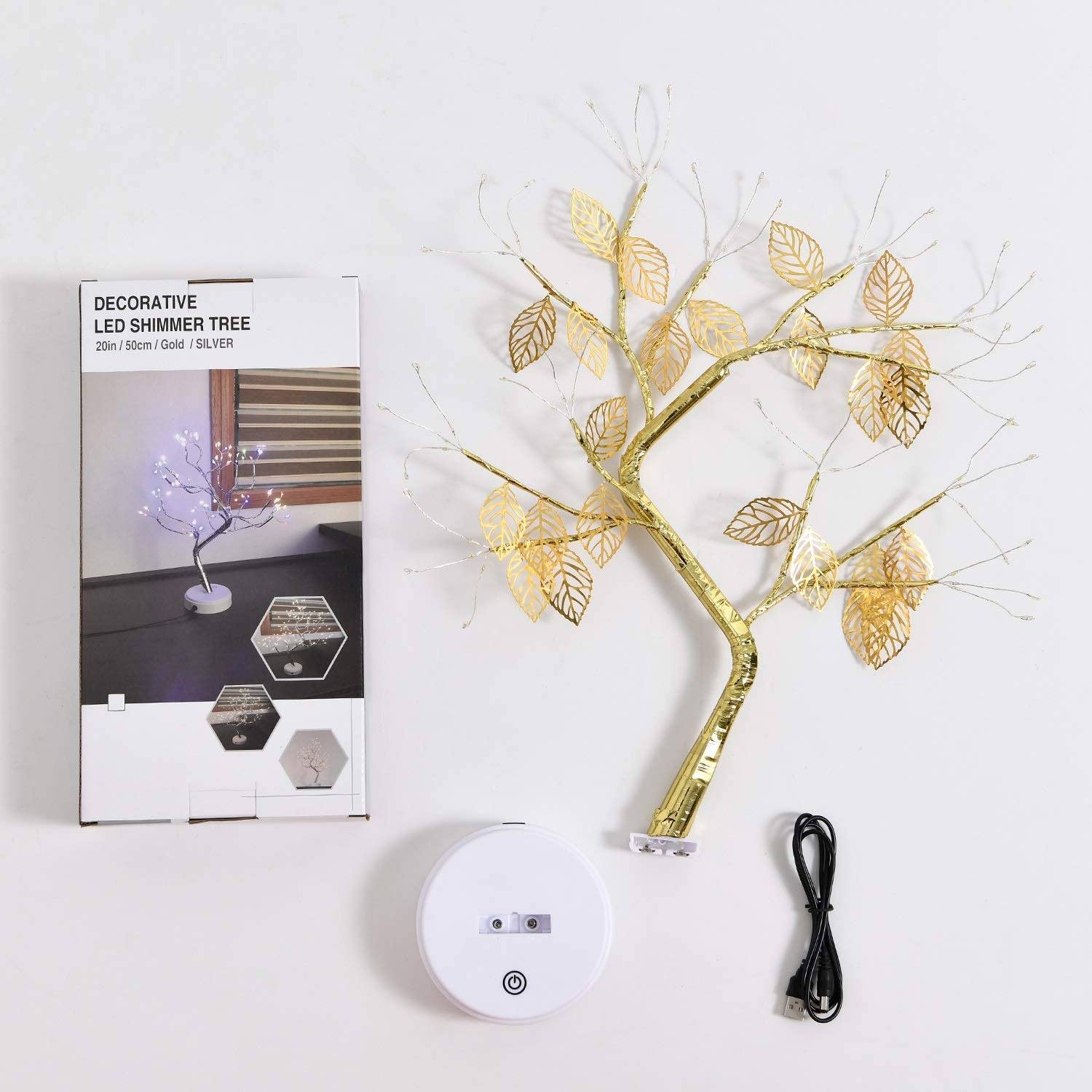 Fairy light trees - glowing sparkly fair light tree with LED lights, powered by batteries or USB cable