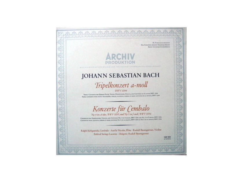 1st Press Archiv / BAUMGARTNER, - Bach Triple Concerto, MINT!