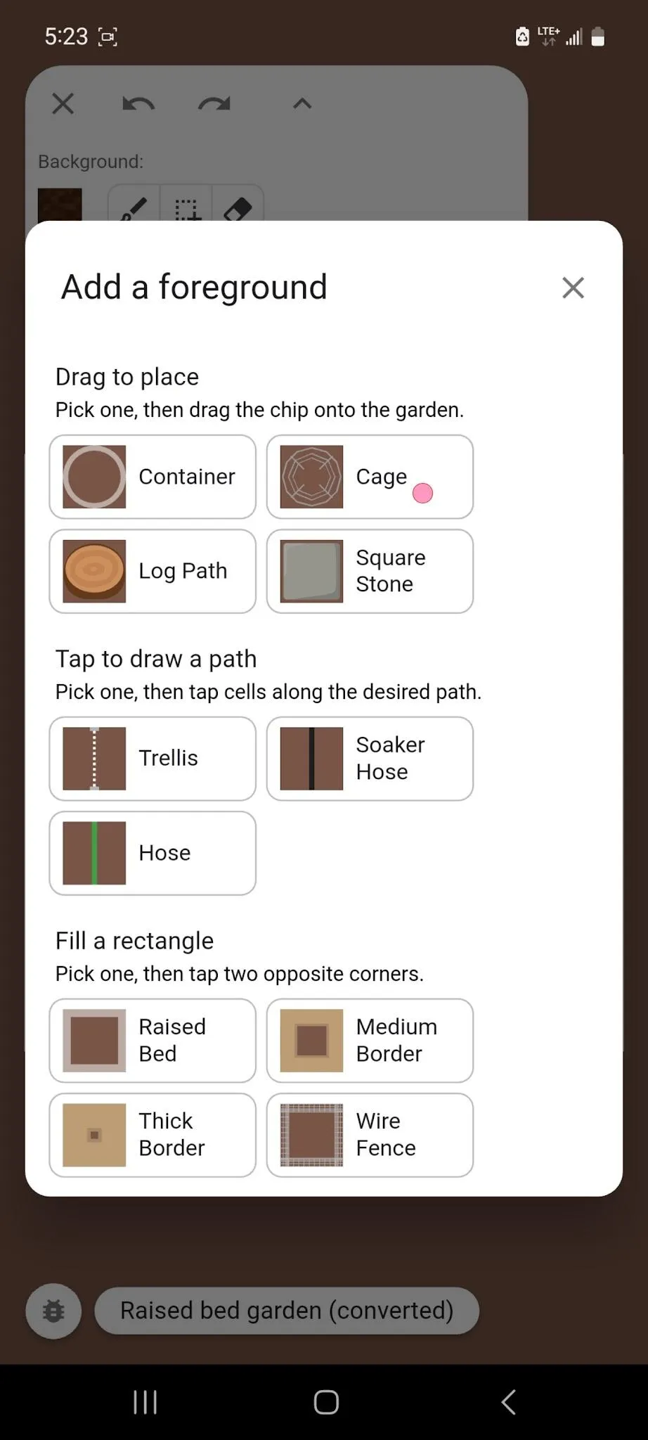 Select a Foreground Item