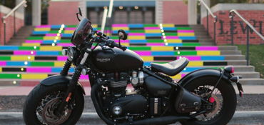 2018 TRIUMPH BONNEVILLE BOBBER BLACK motorcycle for rent near Lewisville, TX