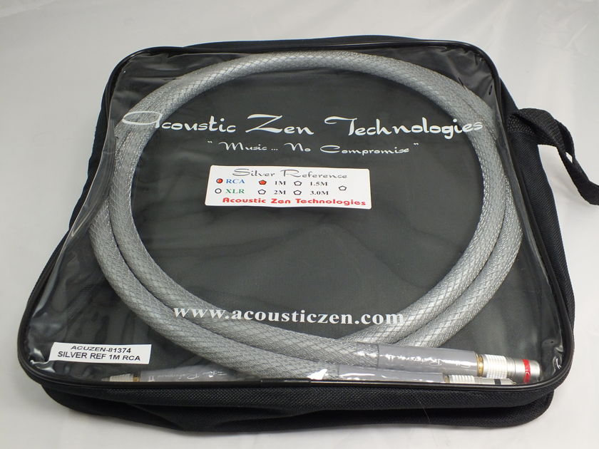 ACOUSTIC ZEN Silver Reference II Interconnect Cable (1M - RCA); Display Demo;  50% Off; packed by AZ in Original Manufacturer’s Packaging