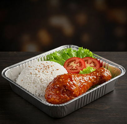 Cơm gà miếng sốt