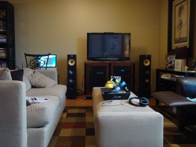 (Old) Room Shot. Minions chilling on ottoman.