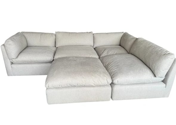 Fluffy Modular 4 Piece + Ottoman - Image 5