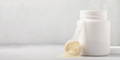 plain white jar of collagen powder supplement