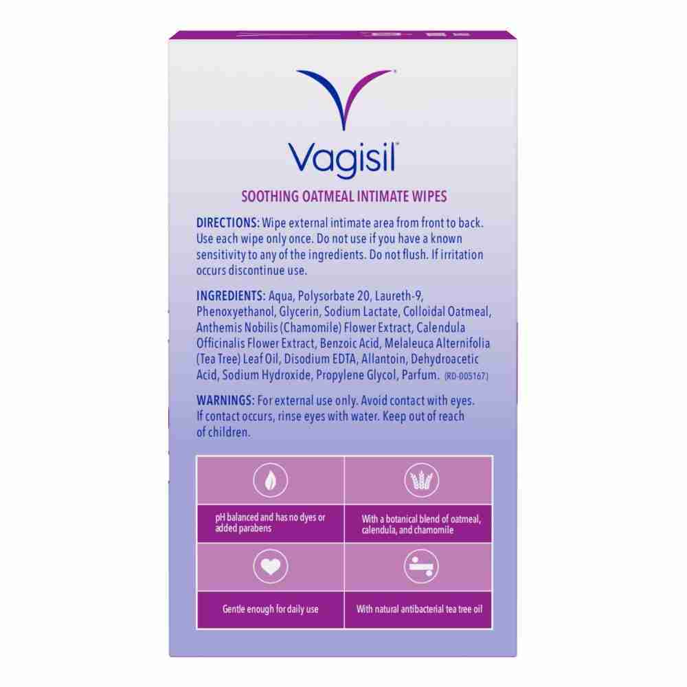 Vagisil Soothing Oatmeal Intimate Wipes 12S - Image 3