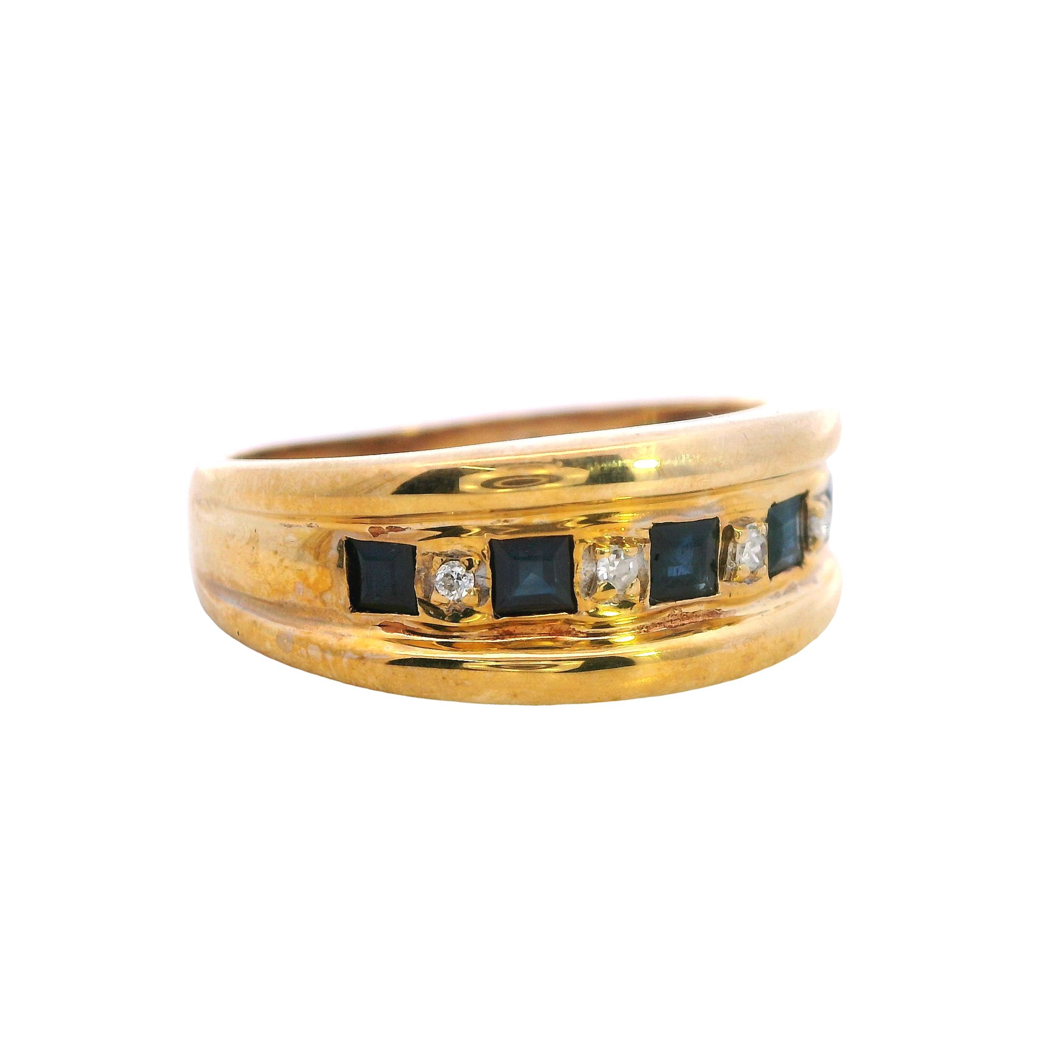 Sapphire and Diamond Elegance Gold Ring - Image 3