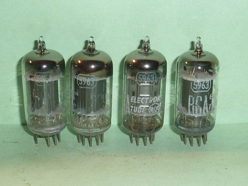 RCA 5963 12AU7 ECC82 Tubes, Matched Quad, Test NOS, 1950's Date Codes