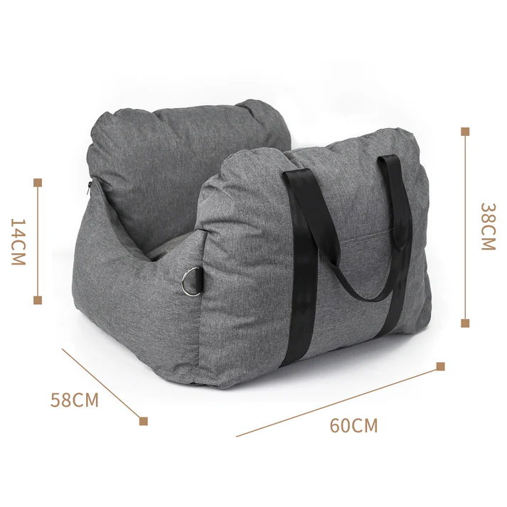 2-in-1 Pet Car Booster Seat & Travel Bed - Removable, Non-Slip, for Small Dogs & Cats - Image 3