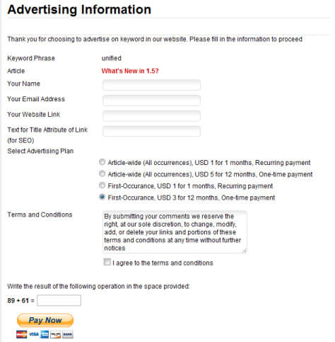 JV-ContentLinks - создание внутренних и внешних ссылок на сайте