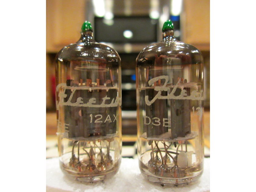 Mullard M. Pair Phono Grade 12AX7 ECC83 tubes; I61 version w/Copper Gridposts-low hours; from Vintage Tube Services