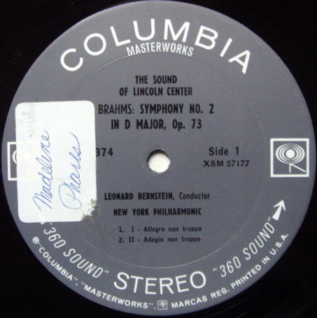 Columbia 2-EYE / BERNSTEIN, - Brahms Symphony No.2, NM!