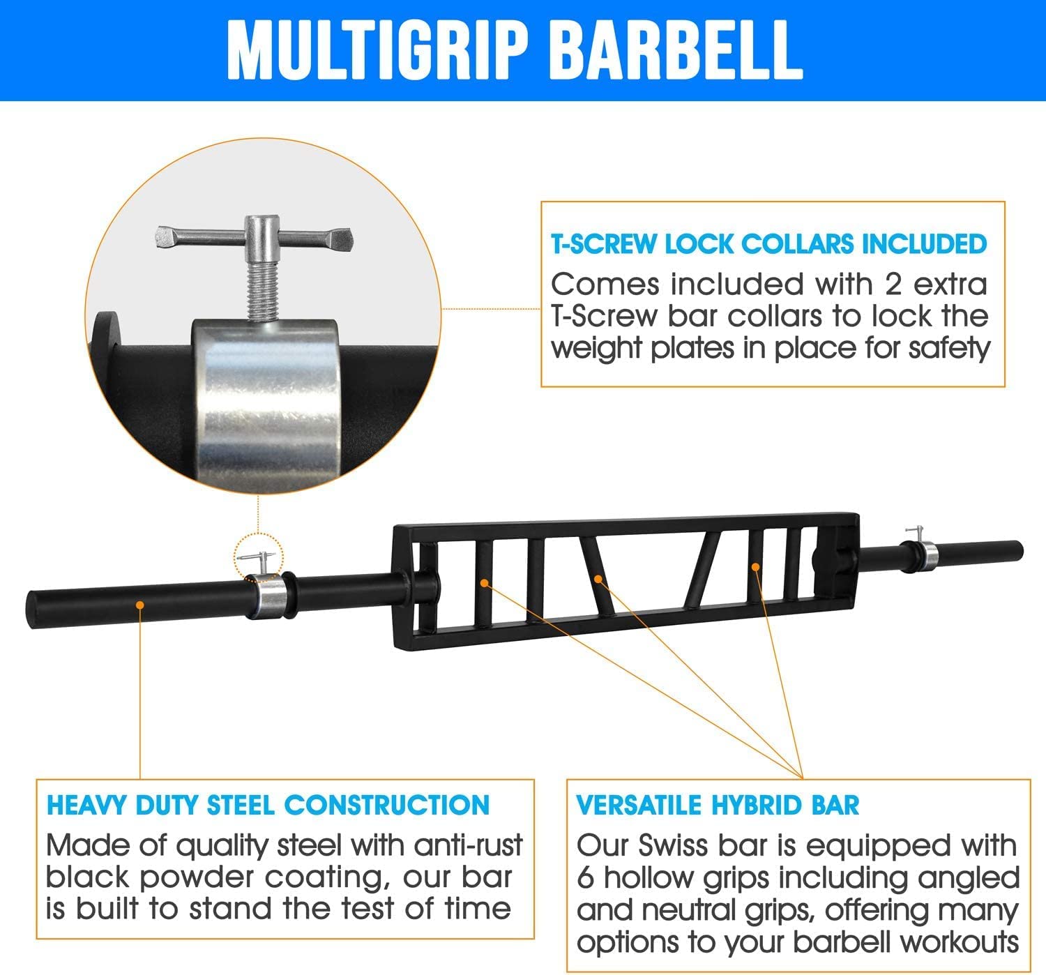 Yes4All Multi Grip Barbell info