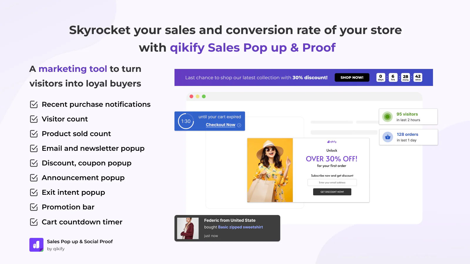 Qikify Sales Pop Up & Proof