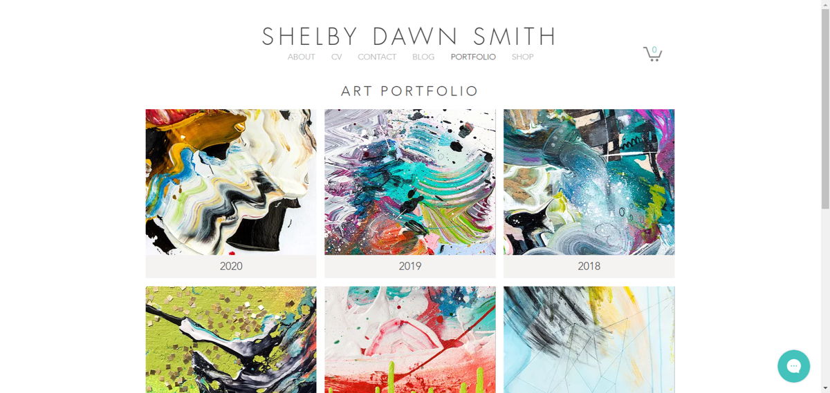 Screenshot of Shelby Dawn Smith, from the art portfolios collection.