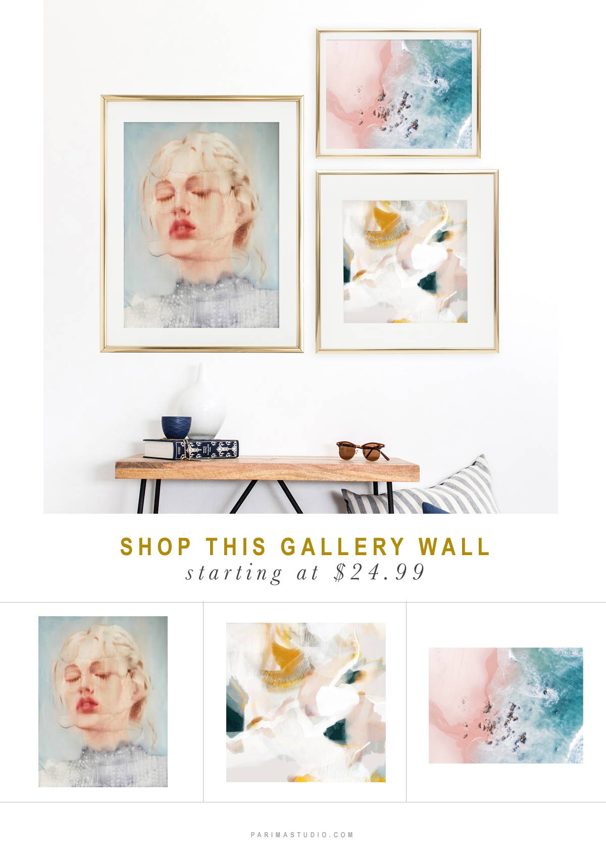 Gallery Wall No.2 Featuring Evangeline Art Print