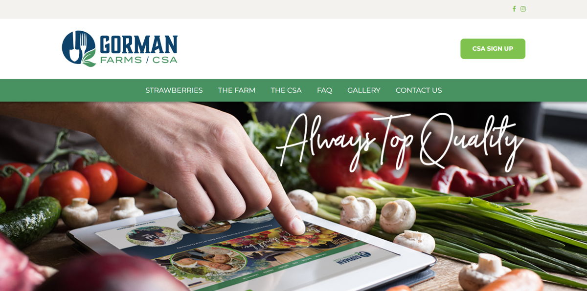 Screenshot of Gorman Farm, from the farm websites collection.