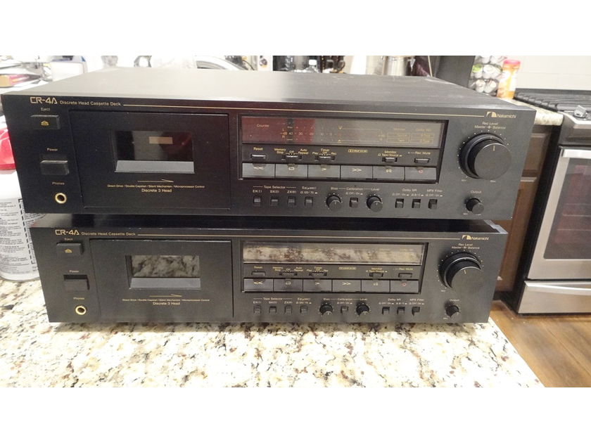 Nakamichi CR-4 2 decks for the price of 1! They need some TLC, please read. Great deal for someone capable of working on them.