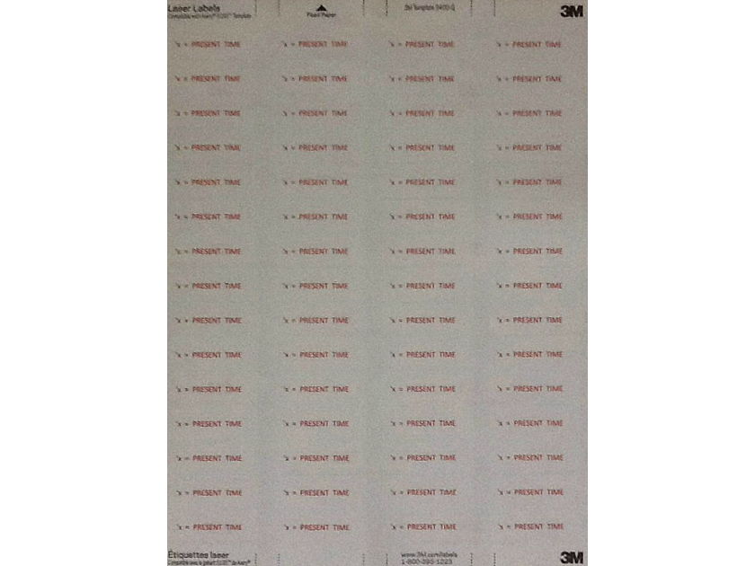 Machina Dynamica Morphic Message Labels - 3 sheets of 60 each  Clear labels in red ink for sticking on barcodes