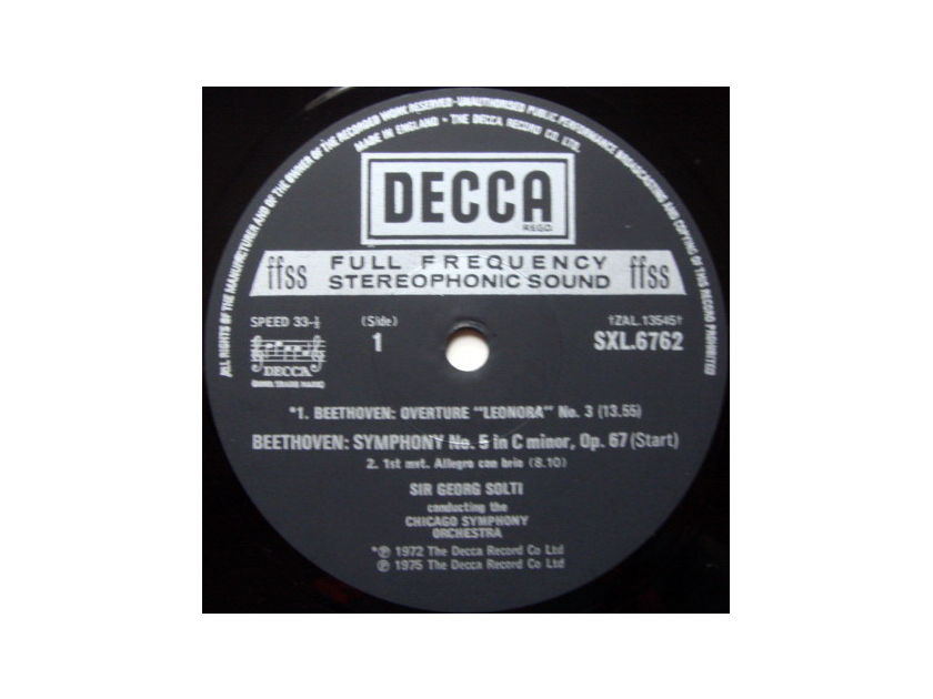 DECCA SXL-NB-ED4 / SOLTI, - Beethoven Symphony No.5, MINT!