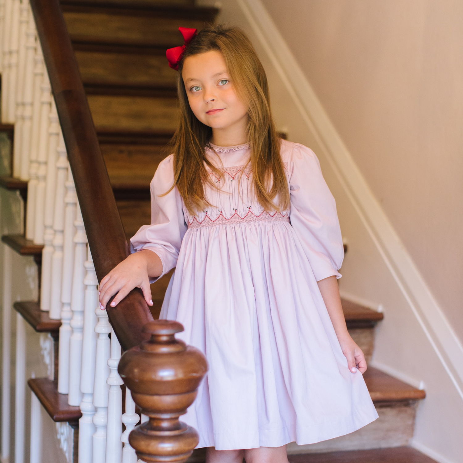 Vintage soft lilac smocked dress