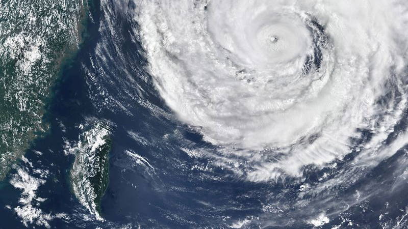 Satellite image of typhoon Dolphin.
