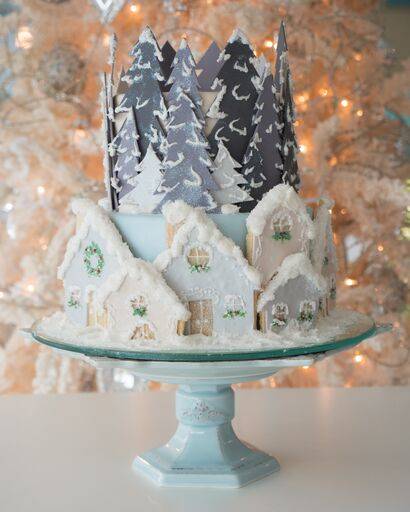 Snow-themed holiday cake. Available only for the Christmas and holiday season at House of Clarendon in Lancaster, PA