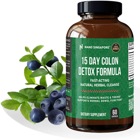 A bottle of our best weight loss detox pills next to berries