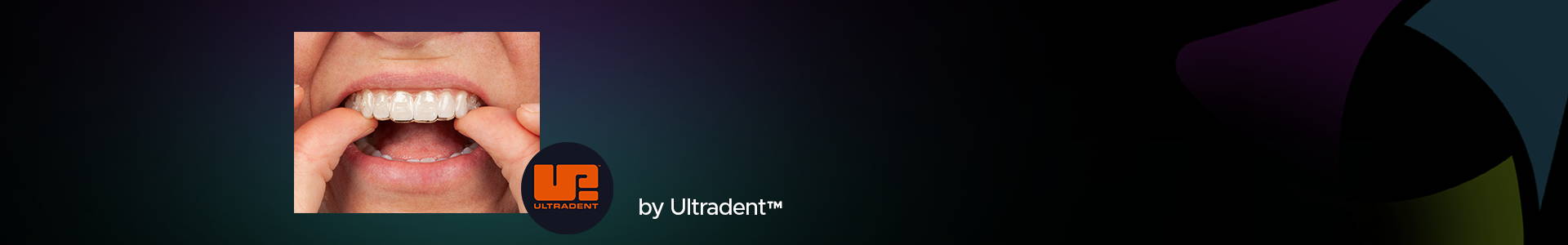 blog banner showing person putting on clear aligners
