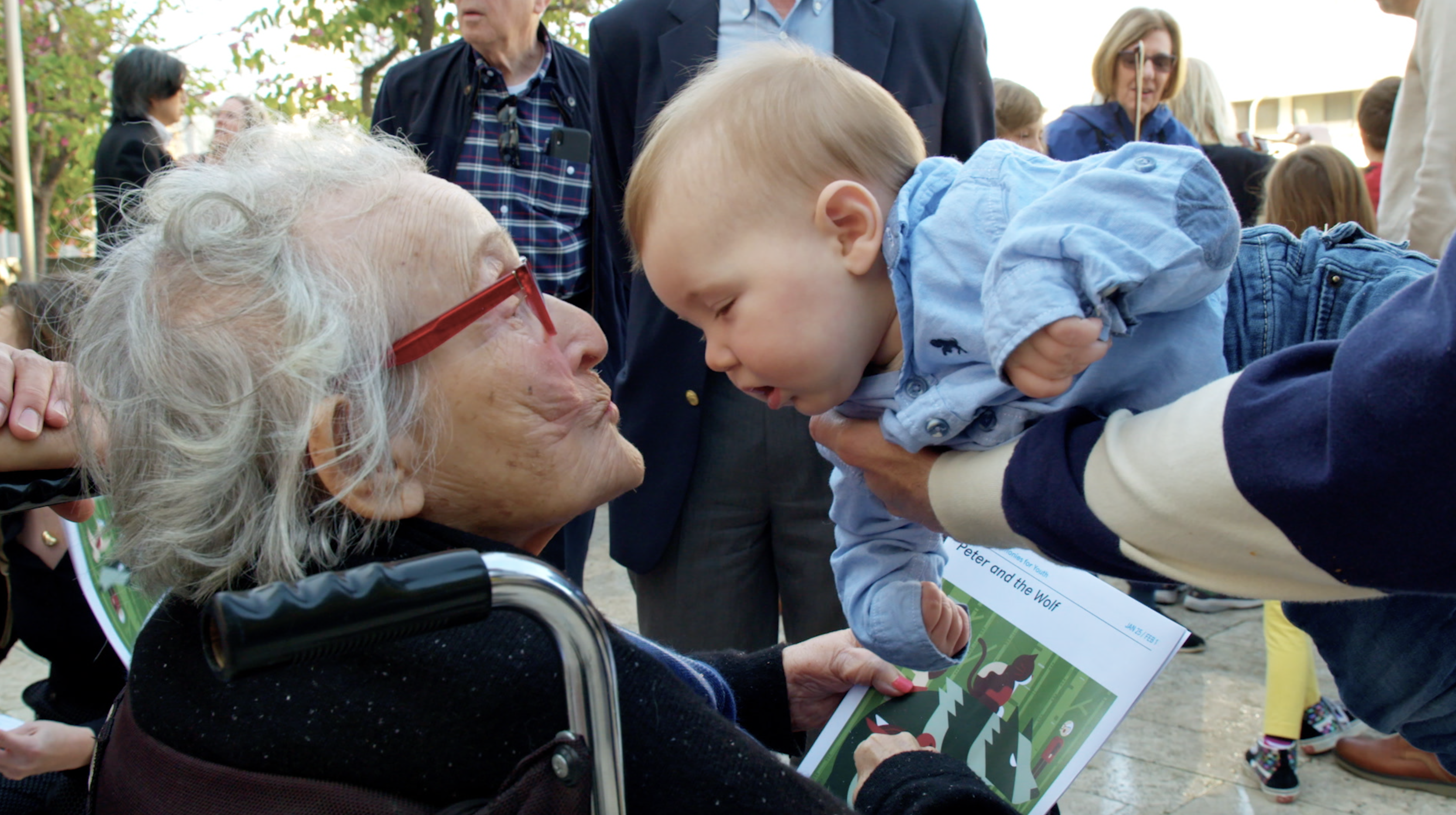 Trudy with one of her 20 great-grandchildren.