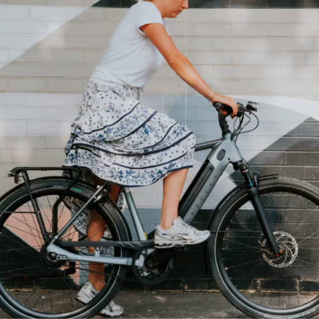 Woman on Gazelle ebike