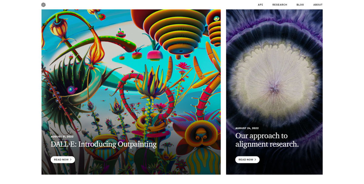 Screenshot of Company Blog: OpenAI Blog, from the blog examples collection.