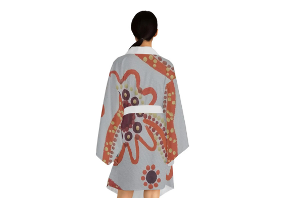 Floral Kimono Robe, Lightweight Polyester Lounge Wear