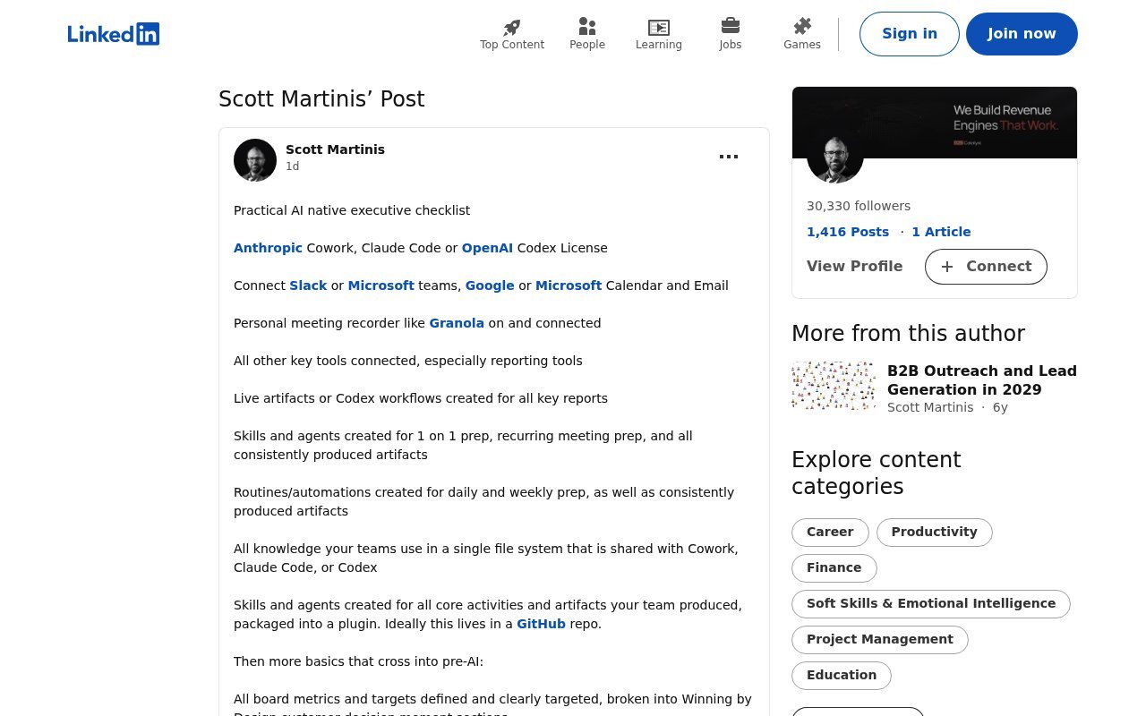 Practical AI Native Executive Checklist