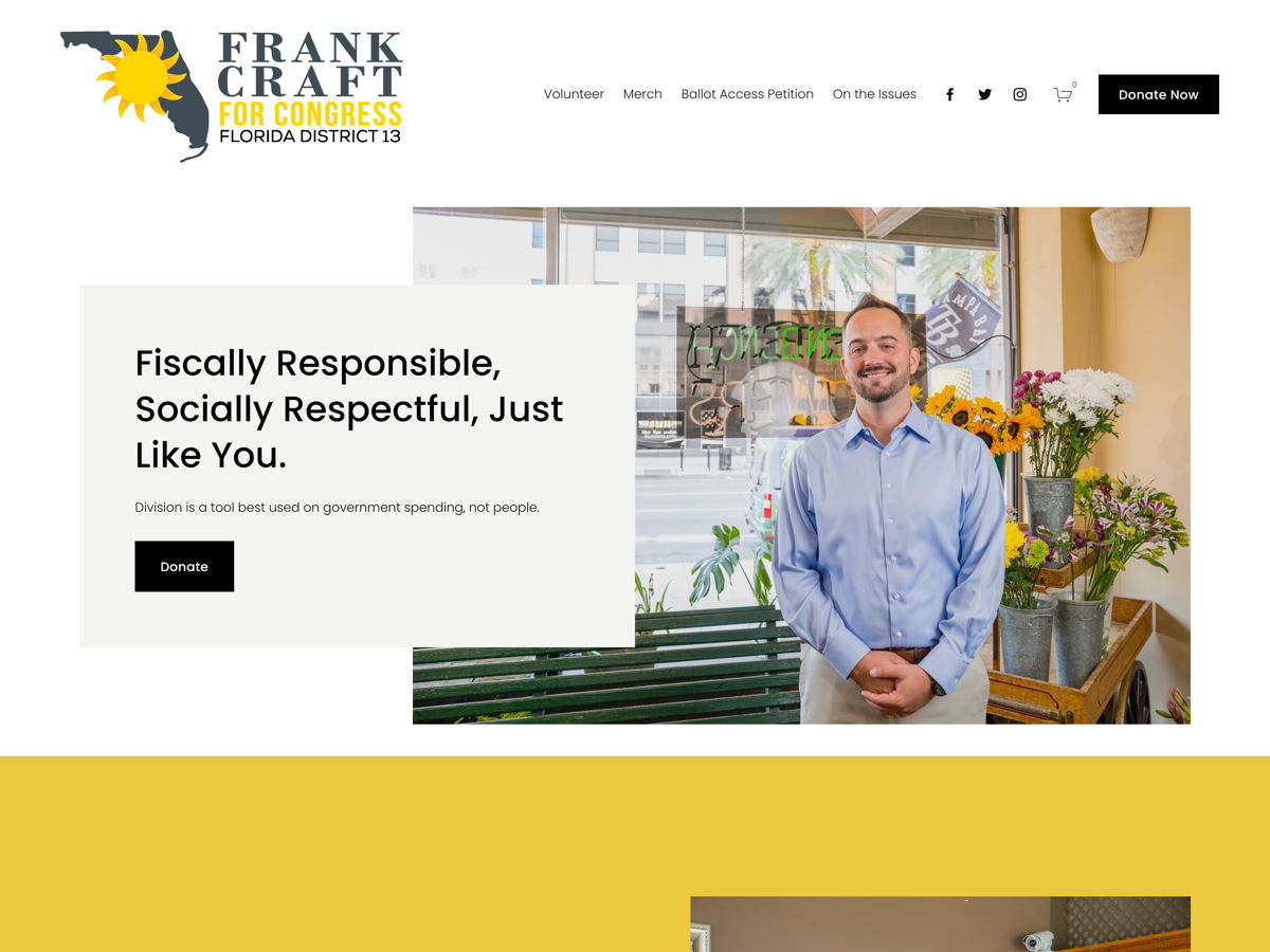 Screenshot of Frank Craft, from the politician websites collection.
