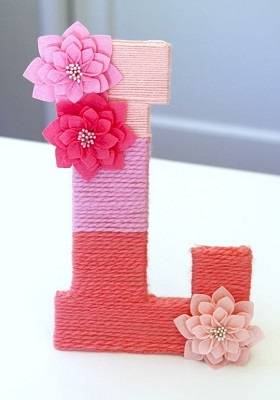 Yarn-Wrapped Monogrammed Letter