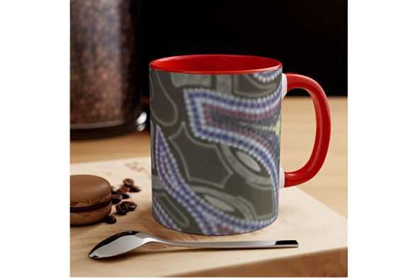 Artistic Ceramic Coffee Mug - Colorful Patterned Accent Mug, 11oz