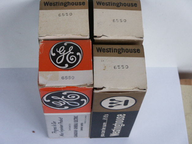 4 MATCHING VINTAGE 6550 TUBES WESTINGHOUSE,GE TEST STRONG