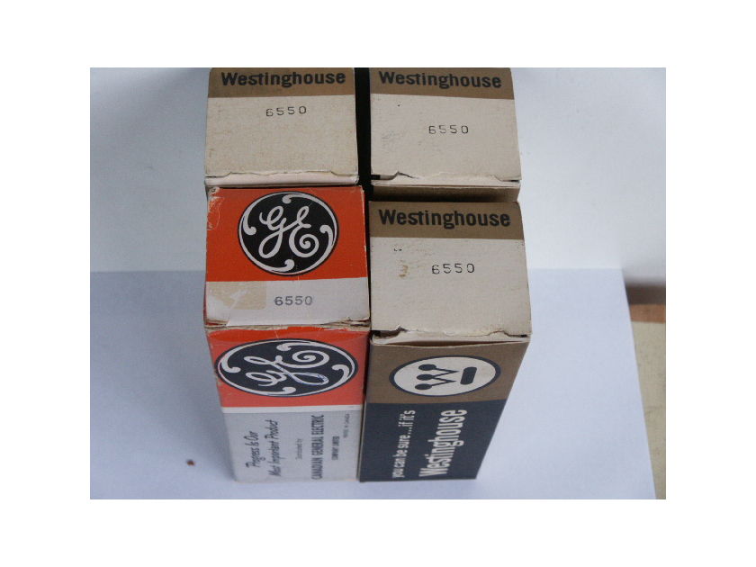 4 MATCHING VINTAGE 6550 TUBES WESTINGHOUSE,GE TEST STRONG