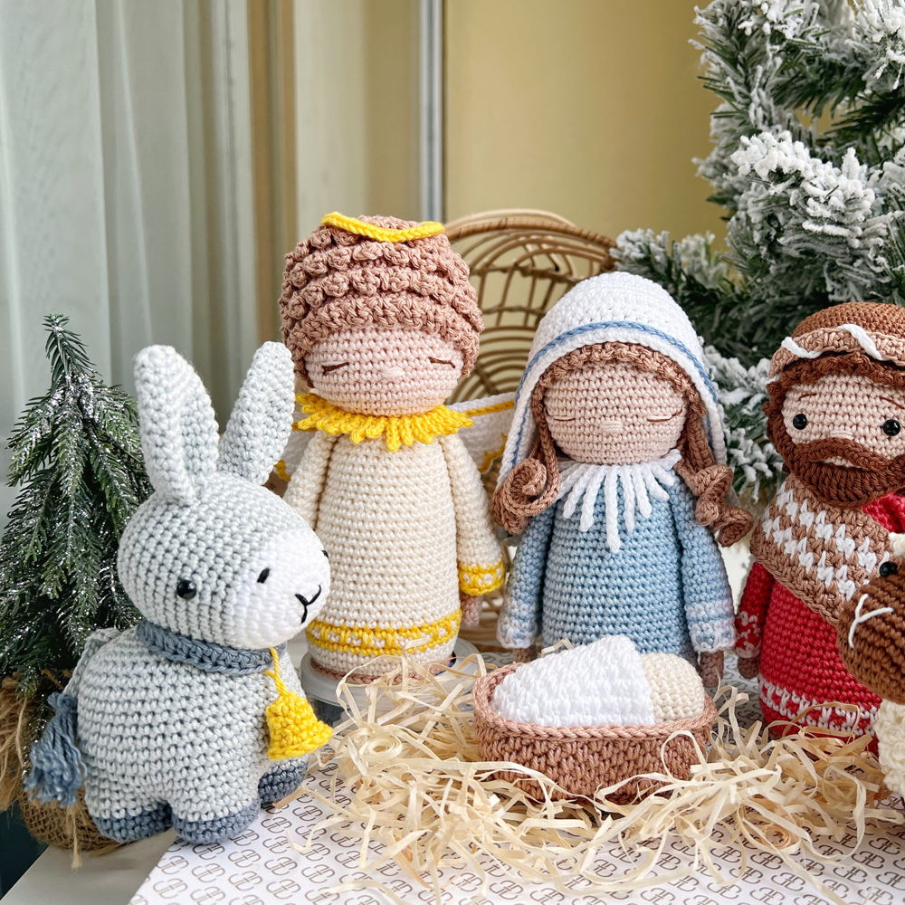 Crochet Nativity set: Angel, Baby Jesus, Mary, Joseph, donkey and sheep/Pattern/PDF/English only/Christmas, Nativity toys, Amigurumi, X-mas