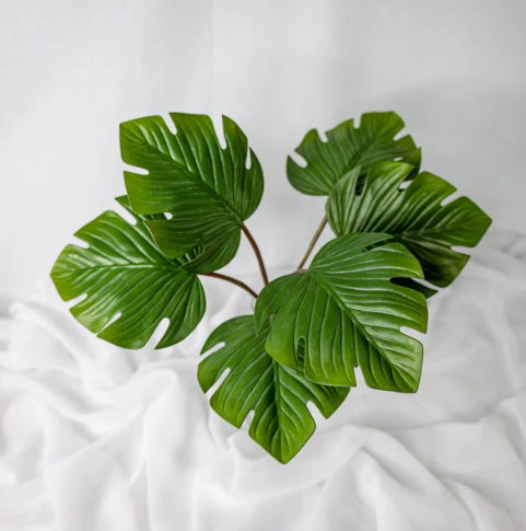 Mini Monstera Leaf (12 Pack) - Realistic Artificial Flowers - Image 3