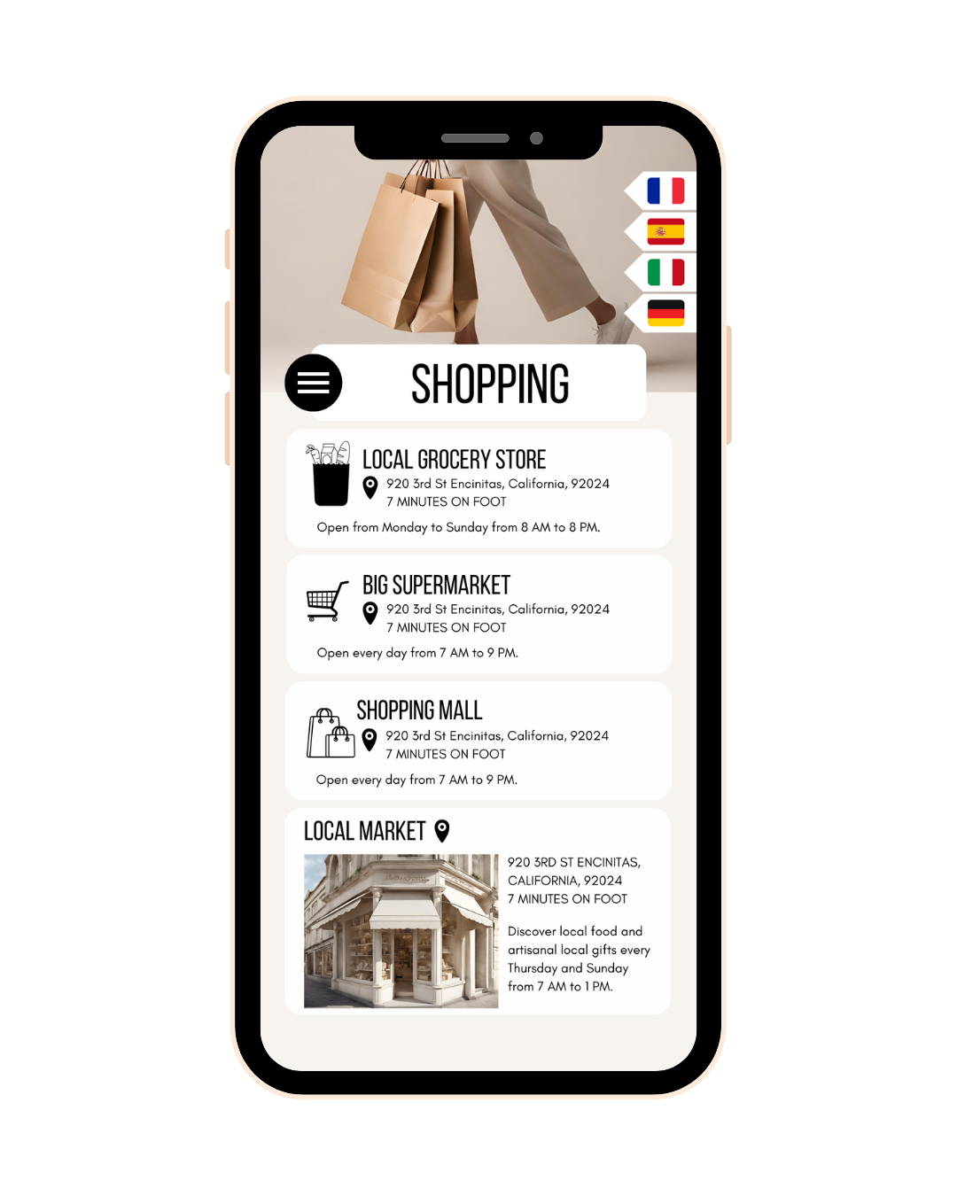 Editable Airbnb Welcome Book on smartphone screen, guest information guide template